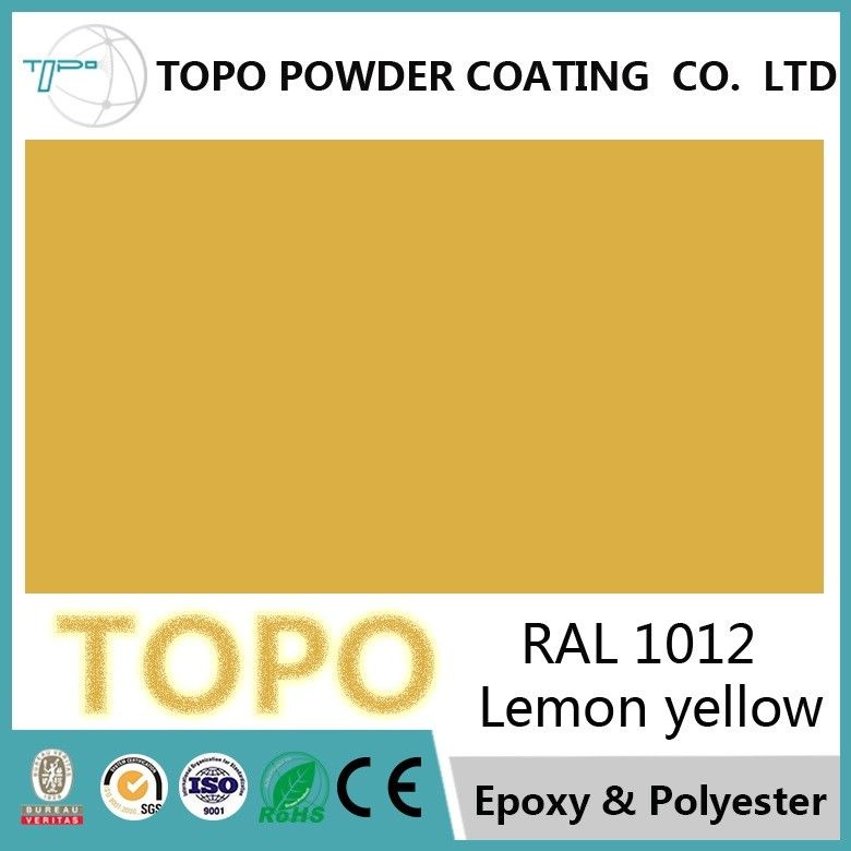 Pure Polyester TGIC پوشش های پودری معماری، RAL 1012 کت پودر زرد لیمو